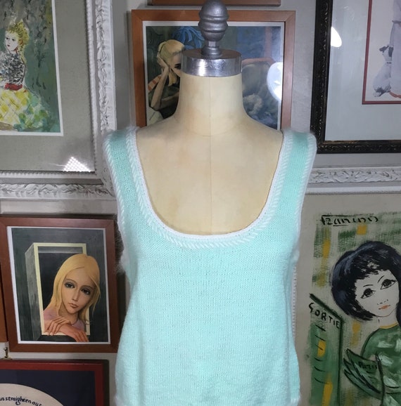 1960’s Angora Sweater Vest Reversible - image 1