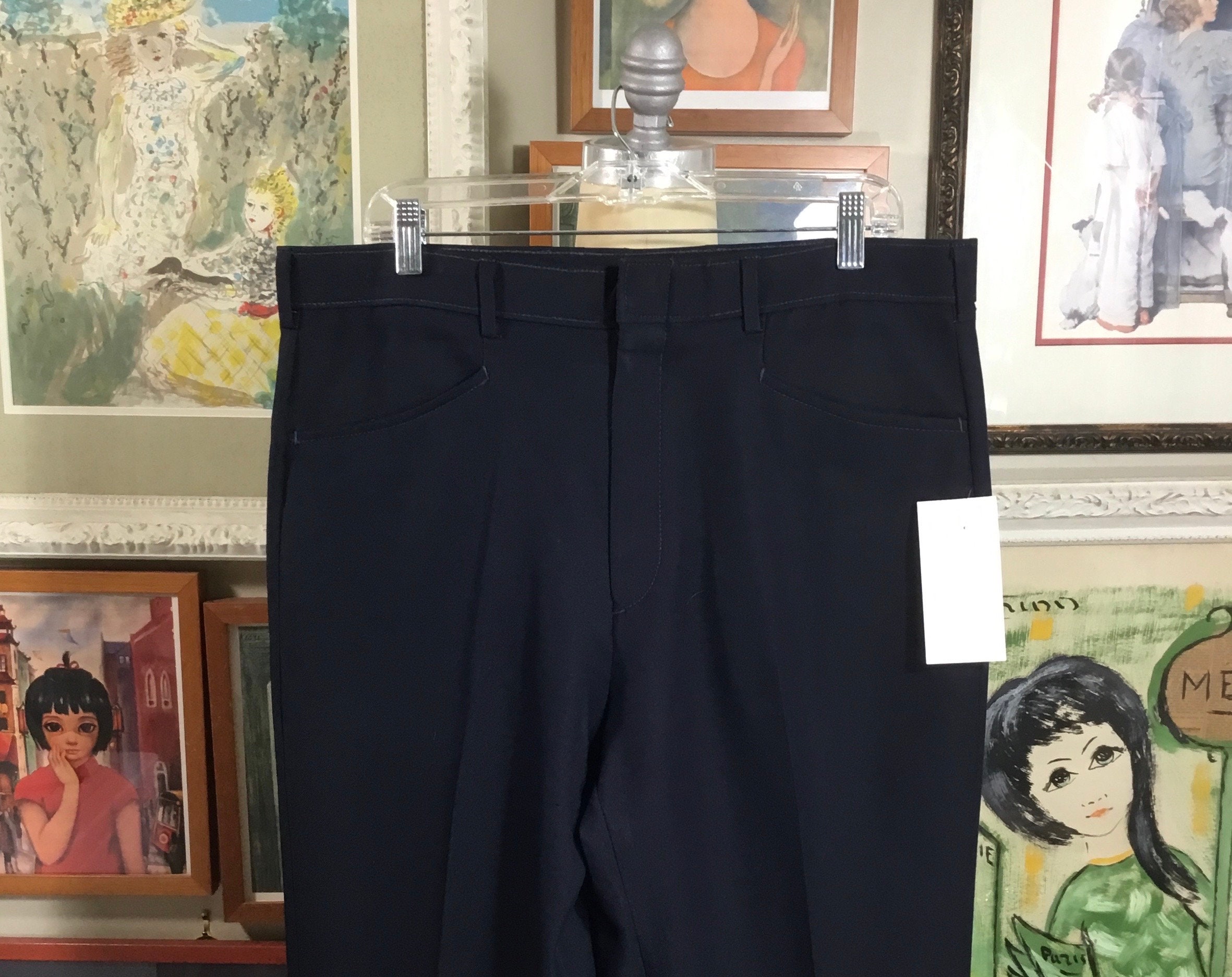 Levi's Action Slacks 1970's Men's Navy Blue - Etsy Levi's Action Slacks 1970's Men's Navy Blue - Etsy