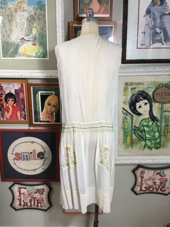1920’s Hungarian Embroidered & Smocked Frock - image 3