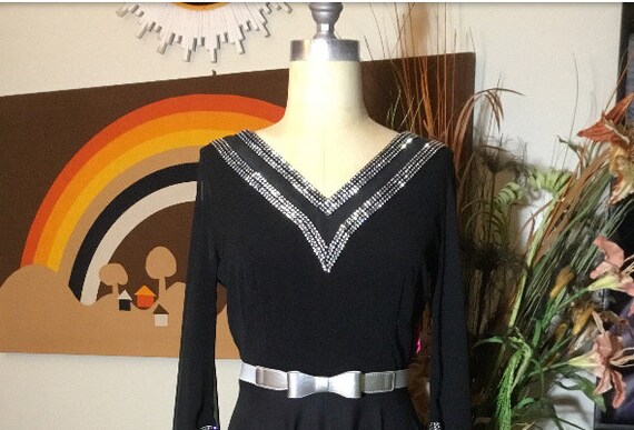 1970’s Black with Ball Room Dress - image 1