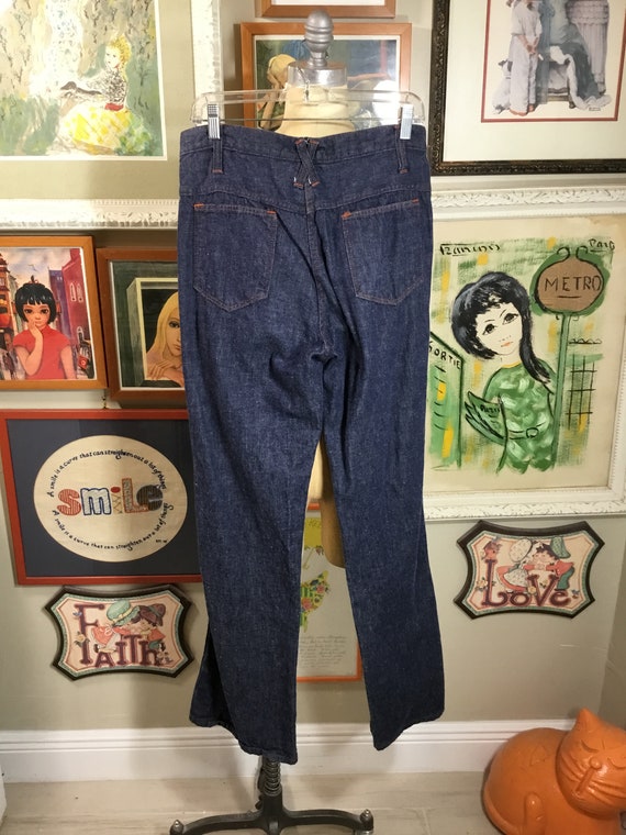 Mr. Leggs 1970’s Blue Denim Unisex Flare Jeans - image 4