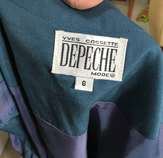 Depeche Mode 1980s Teal Blue Wrap Dress - Etsy