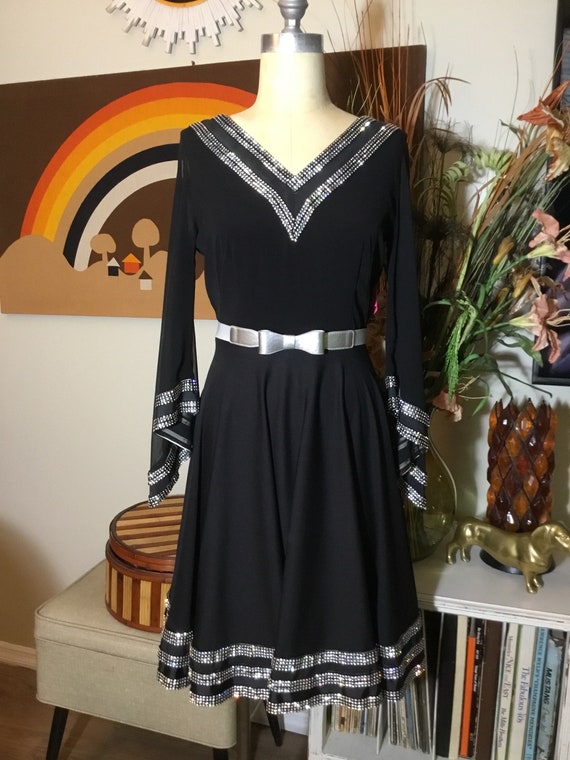 1970’s Black with Ball Room Dress - image 2