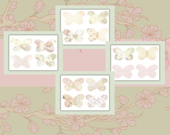 Inserción de diario Shabby Chic 3D Butterfly Junk, efímera de álbum de recortes, Día de la Madre, tarjetas de felicitación, páginas interactivas, imprimibles