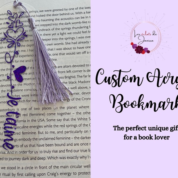 Mother's Day Gift Custom Gift Fantasy Bookmark Sign Journaling Planner Accessories Grandma Gift Acrylic Bookmark Love Sign Book Lover