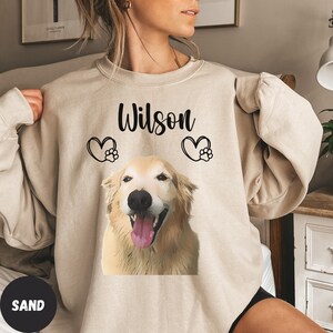 Custom Dog Face Sweatshirt - Personalized Pet Lover, Dog Name Shirt, Dog Photo Sweatshirt, dog face sweater, Custom Pet Gifts for Dog Mom