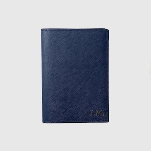 Passhülle, Monogramm Saffiano Leder Reisebrieftasche, Geschenk für Reisende, Personalisieren Sie die Abdeckung mit Initialen