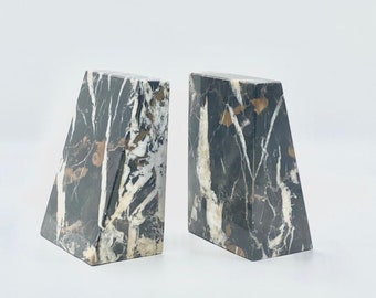 Brown & Gold Marble Bookends - Set of 2