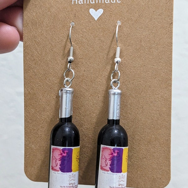 Wine bottle earrings