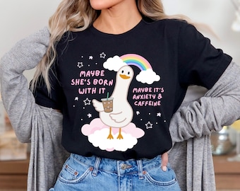Koszulka Silly Goose Koszulka Silly Goose Ironic Koszulka Goose Koszulka Gen Z Koszulka Duck Koszulka Anxious Silly Najlepiej sprzedające się koszulki Koszulka Weirdcore ADHD