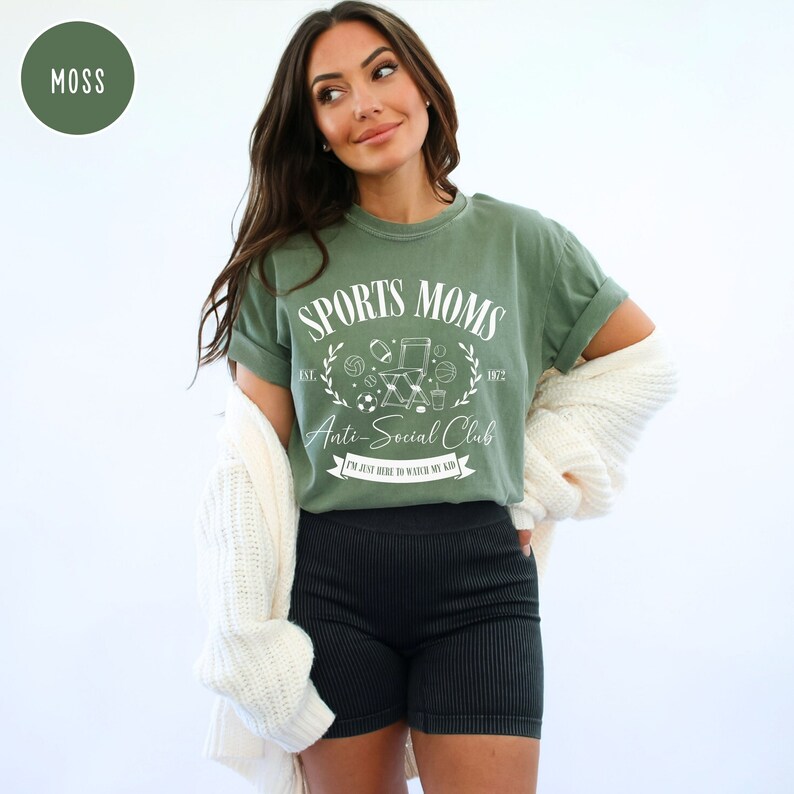 Sports Moms Anti-Social Club Sideline Social Club Soccer Mom Shirt Baseball Mom Volleyball Mom Hockey Mom Football Mom Sports Mom Era