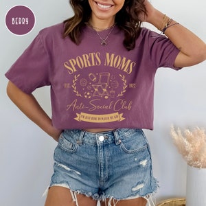 Sports Moms Anti-Social Club Sideline Social Club Soccer Mom Shirt Baseball Mom Volleyball Mom Hockey Mom Football Mom Sports Mom Era