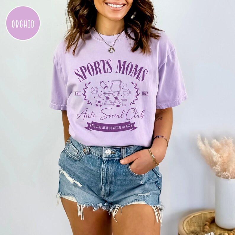 Sports Moms Anti-Social Club Sideline Social Club Soccer Mom Shirt Baseball Mom Volleyball Mom Hockey Mom Football Mom Sports Mom Era