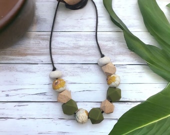 Collana per l'allattamento al seno per la mamma / Collana per l'allattamento / Collana con fiori / Collana Fidget / Gioielli in silicone / Collana per neomamma