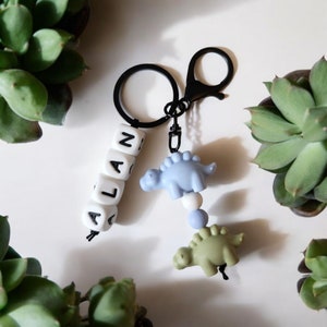Porte-clés dinosaure / Bijou de sac / Porte-clés coloré / Porte-clés en silicone / Cartable / Petit cadeau / Porte-clés / Personnalisé / Cadeau enfant