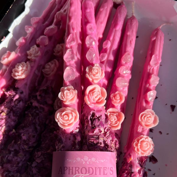 Aphrodite Candles Divine Feminine Energy Art Candles Aphrodite Altar Decor Goddess Venus Ritual Candles Glamour Magic Intention Candles