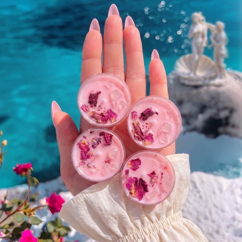Aphrodite Tealight Candles Witchy Gifts for Her Self Love Spell Candles for Aphrodite Altar Decor Goddess Venus Candles for Glamour Magic