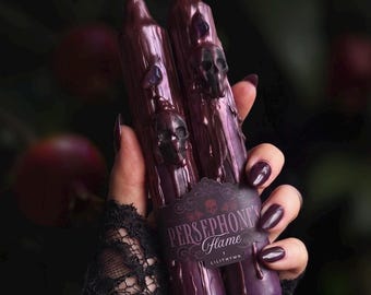 Persephone Ritual Candles for Goddess Persephone Altar Decor Gothic Candle Gift for Her Witchy Candles Persephone Offering Intention Candles