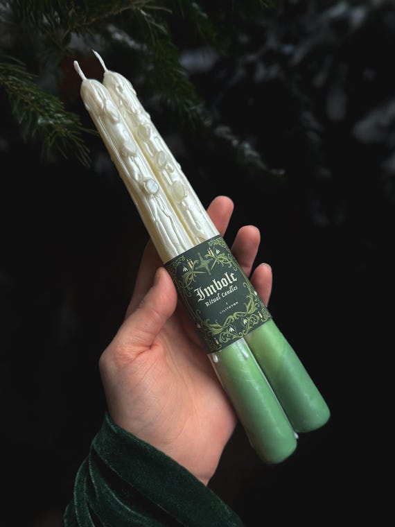 Imbolc Ritual Candles for Imbolc Altar Decor Imbolc Gift Pagan Sabbat Ritual Candles for Goddess St Brigid Witchy Candles Imbolc Ritual Kit