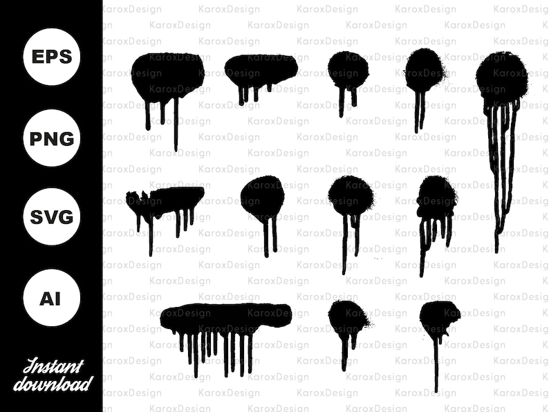 Graffiti Dripp SVG Vector Spray Paint Dripping Spraying Dripper Street