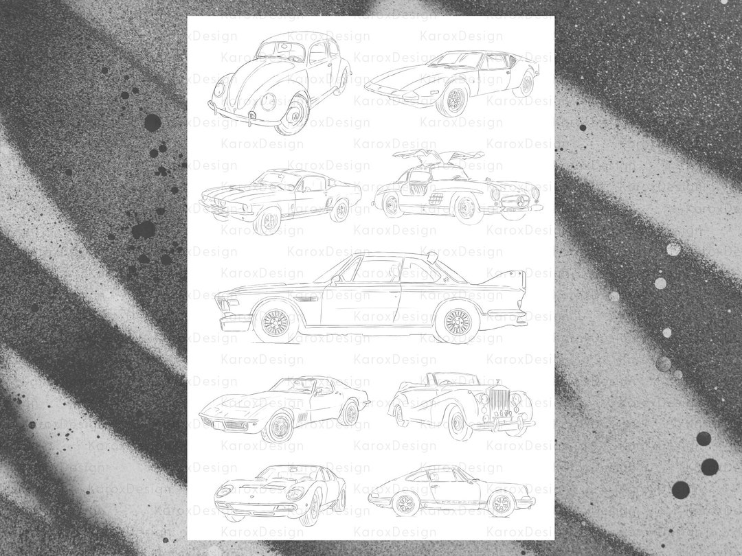 Giant XXL Coloring Page for Kids Cars Supercars - Etsy