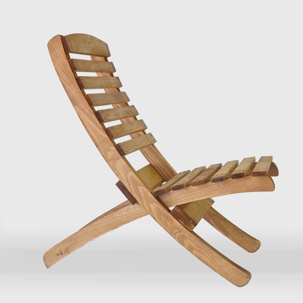 Wood folding deck lounge chair, beach chair, garden chair, patio chair, balcony chair, patio lounge chair, camping chair, natural wood chair