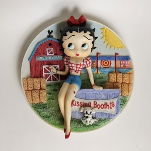 Betty Boop Vintage Sammlerstück ""Kissing Booth"" Danbury Mint Porzellanteller."