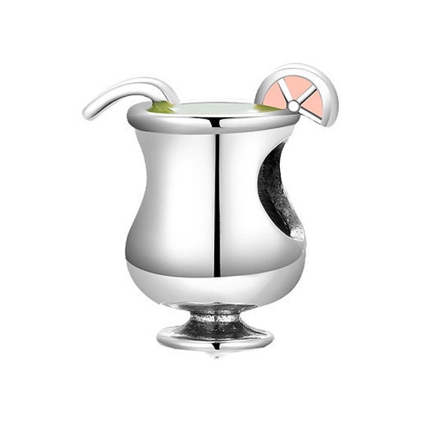 Zesty Delight: 925 Sterling Silver Lemon Juice Cup Charm | Fresh Citrus-inspired Jewelry | Unique Beverage Accessory | Shop Now!