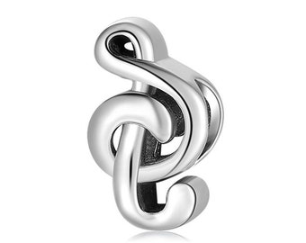 Sterling Silver Treble Clef Charm: Music Note Jewelry (12mm)