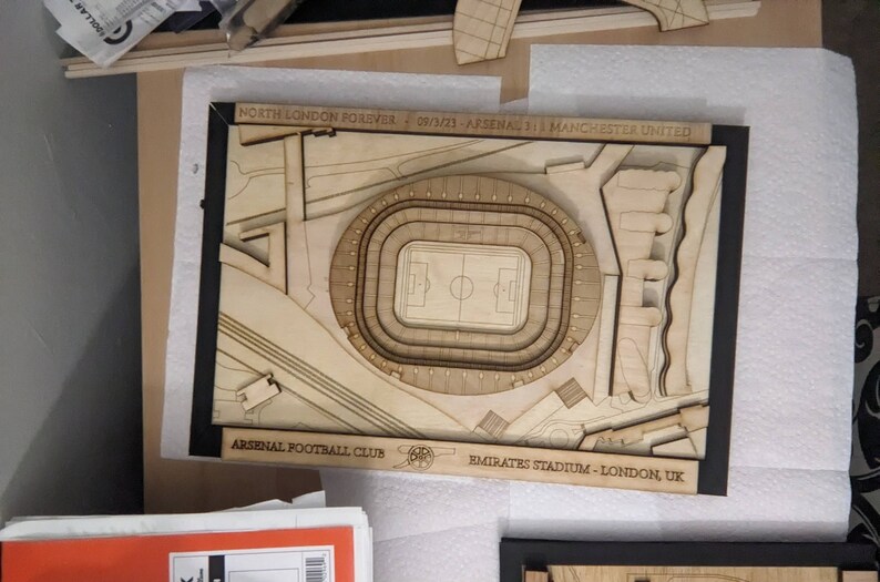 Emirates Stadium Arsenal FC Laser Cut Plaque Etsy