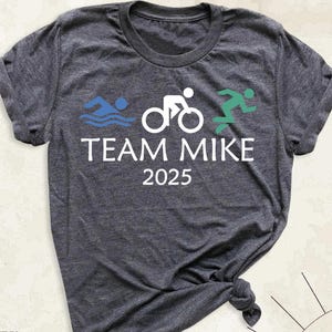 Triathlon Shirt, Custom Team Name Triathlon Tee, Swimming Biking Running Tee, Triathlete Shirt, Triathlon Support Crew Shirt, Triathlon Tees