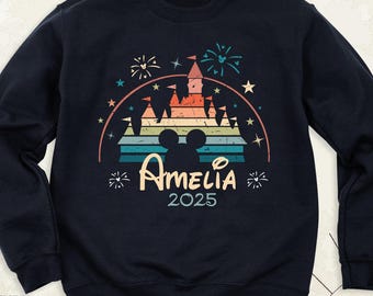Disney Custom Name Sweatshirt, Disneyworld Shirts, Family Disney Hoodie, Disney Family Trip Long Sleeve, Disney Shirt, Disneyland Sweatshirt