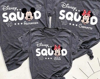 Disney Family Trip Shirt Custom Disneyworld Shirts, Minnie Mickey Head Disney Squad Tee, Matching Disney Outfit, Disneyland Vacation Tshirt