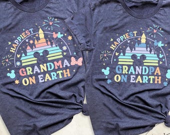 Disney Grandma Grandpa Couple Shirt, Family Disney Shirt, New Mimi Shirt, Disneyworld Shirts, Disney Family Trip Nana Tee, New Grandpa Shirt