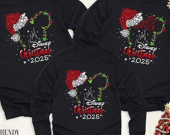 Christmas Disney Long Sleeve Tee Mickey Minnie Family Christmas Custom Shirt, Christmas Disney Trip Hoodie, Christmas 2026 Sweatshirt