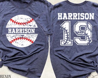 Custom Baseball Name Number Shirt, Baseball Mom Dad Shirt, Senior Night Tee, Baseball Shirt Women, Baseball Team Shirt, Baseball Fan Tee