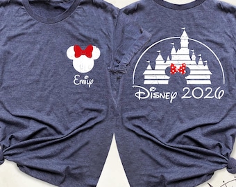 Disney 2026 Family Trip Custom Name Shirt, Disneyworld Shirts, Disney Vacation Group Tee, Disney Crew Shirt, Disneyland Tshirt, Disney Tees