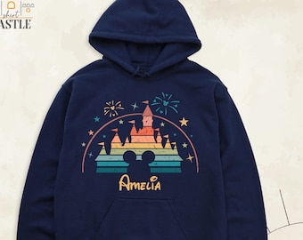 Custom Disney Castle Sweatshirt, Family Matching Disneyland Trip Long Sleeve, Disney Vacation Group Hoodie, Disneyworld Holiday Shirts