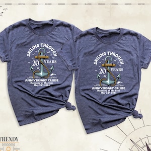 Anniversary Cruise Couple Shirt, Custom Wife and Husband Cruise Tee, Honeymoon Sailing Through Tees, Anniversary Outfits, Wedding Party Tee