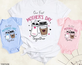 Our First Mothers Day Mom baby matching shirts, 1st mothers day gift shirt, mothers day shirt, new baby mom shirt, First Mothers Day outfits