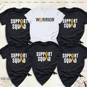 Childhood Cancer Awareness Support Tee, Gold Ribbon Kids Cancer Family Support Shirt, Tiny Warrior Shirt, Childhood Cancer Fighter Gift Tees