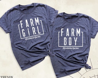 Custom Farm Shirt, Farm Girl Tshirt, Personalized Farm Name Tshirt, Farm Boy Tee, Family Farm Tees, Farm Life Shirt, Farmer Gift Tshirt