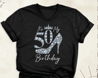 Camiseta "Hola Cincuenta", "Es mi 50 cumpleaños", "Regalo de cumpleaños para mujer de 1974", "Fiesta de 50 cumpleaños", "Regalo para el 50 cumpleaños"