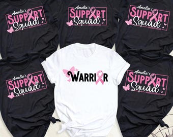 Camiseta de cáncer de mama, camisetas de lazo rosa, camiseta personalizada de equipo de apoyo, camiseta de guerrera contra el cáncer de mama, camiseta de concientización sobre el cáncer, camiseta de sobreviviente de cáncer de mama