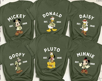 Retro Colorful Disney Characters Est Shirt, Cuteness Mickey Mouse And Friends Vintage Disneyworld Shirts, Donald Daisy Goofy Funny Shirte