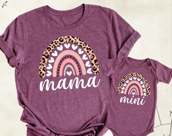 Mama Mini Shirt, Mother Baby Shirt, Mommy and Me Shirts, mama daughter tee, Mother's Day Gift, mama mini matching shirt, Rainbow Mama Shirt