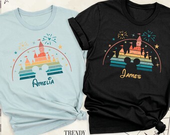 Custom Disney Castle Family Shirt, Disney Vacation Group Tshirt, disney trip Shirt, Matching Disneyland Outfit, Disneyworld  Retro Shirts