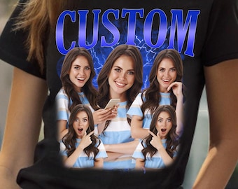 Custom Bootleg Photo Shirt, Vintage Bootleg Rap Tee, Your Own Bootleg Tshirt, Photo Collage Bootleg Tees, Vintage Graphic 90s Bootleg Shirt