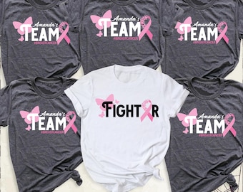 Breast Cancer Shirt, Pink Ribbon Shirt, Custom Breast Cancer Support Team Shirt, Breast Cancer Awareness Tshirt, Breast Cancer Fighter Shirt