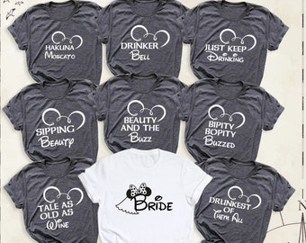 Disney Bachelorette Party Shirt, Custom Disney Bride Squad Tees, Disney Bachelorette Matching Shirt, Disney Bridesmaid Tee, Bridal Party Tee